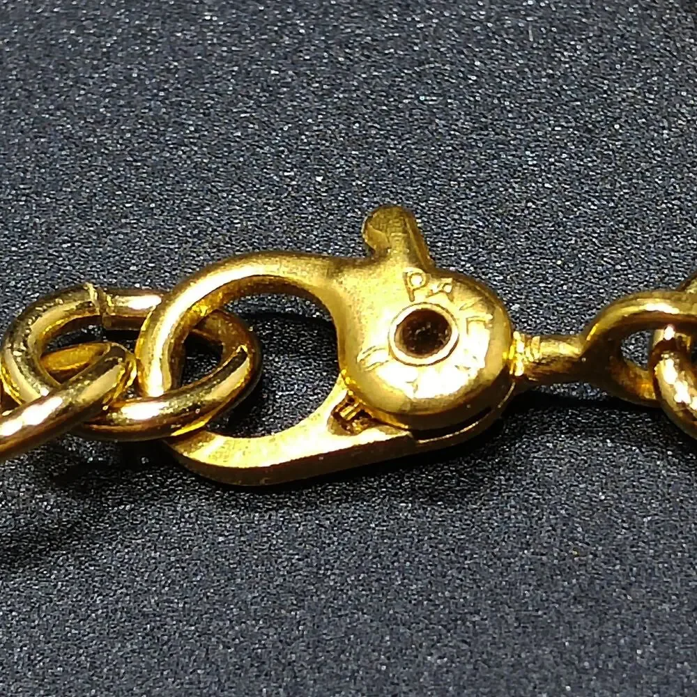 Vintage Monet Rhinestone Heart Necklace Gold Tone Marquise 1970s